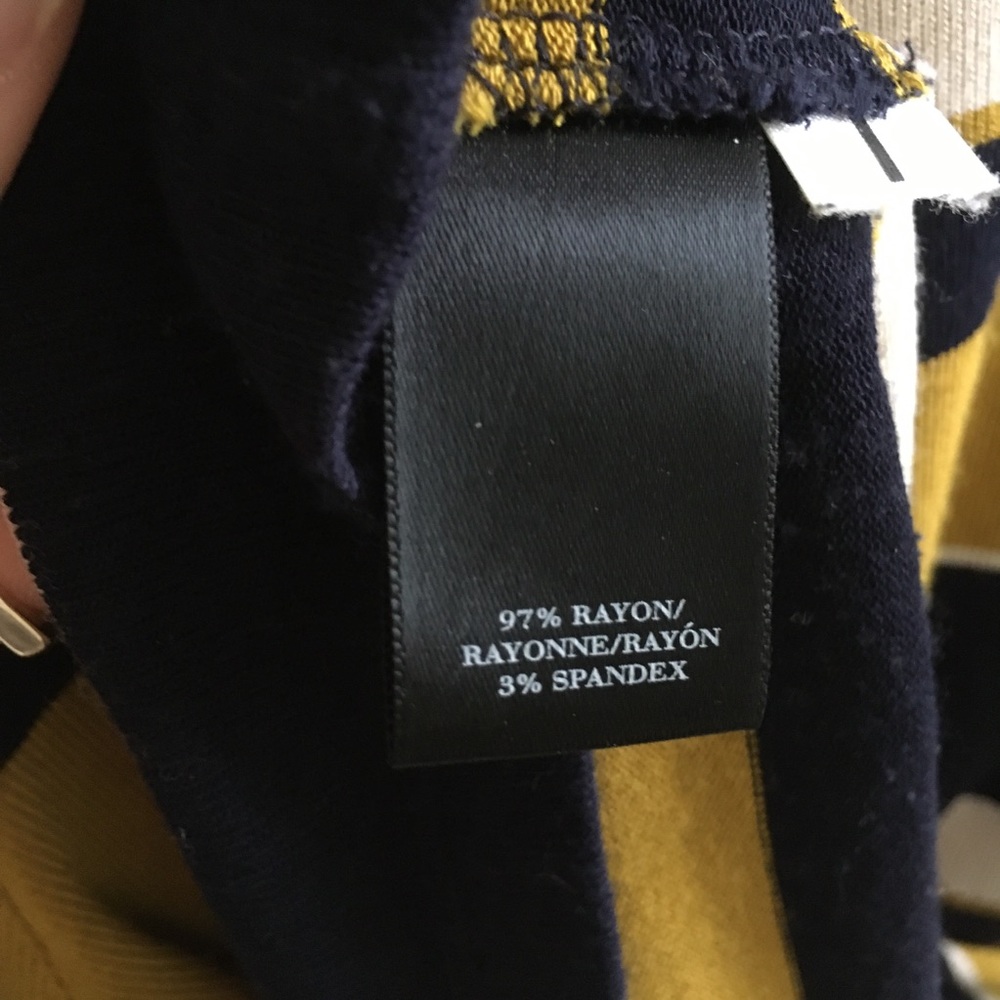 Retro stripe Ann Taylor mock neck tee sz S - Picture 4 of 12